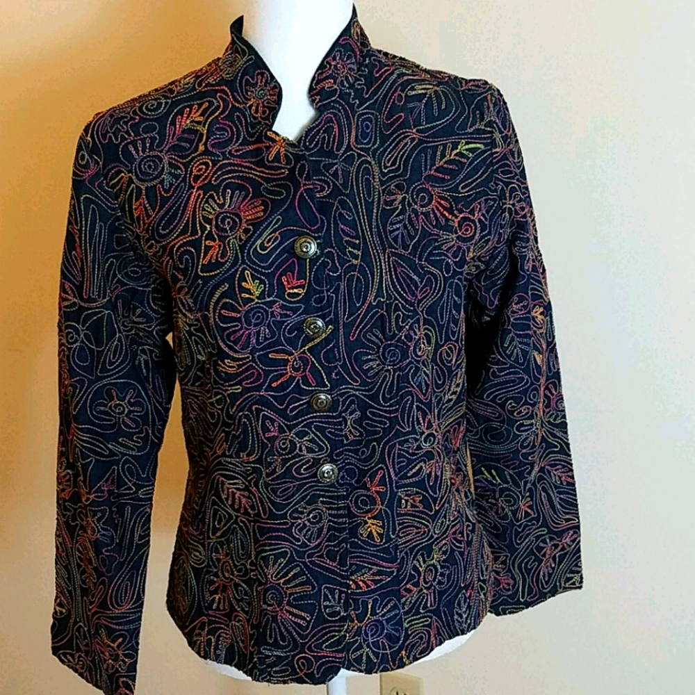 Casual studio embroidery denim jacket